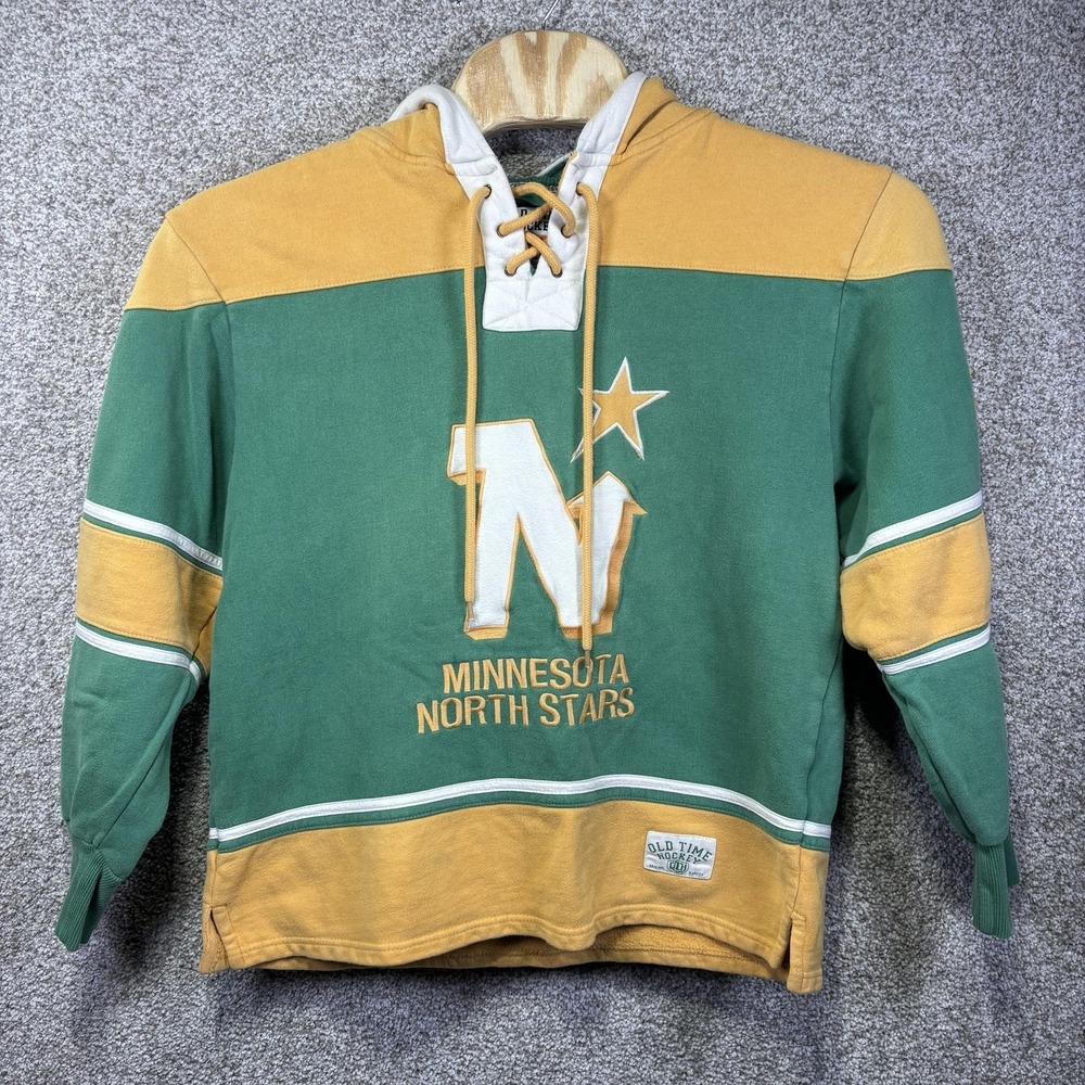 Minnesota North Stars Hoodie Mens Medium Green NHL Hockey Old Time Hockey